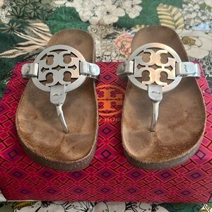 Tory Burch Cloud Mirror Sandal Silver